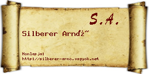 Silberer Arnó névjegykártya